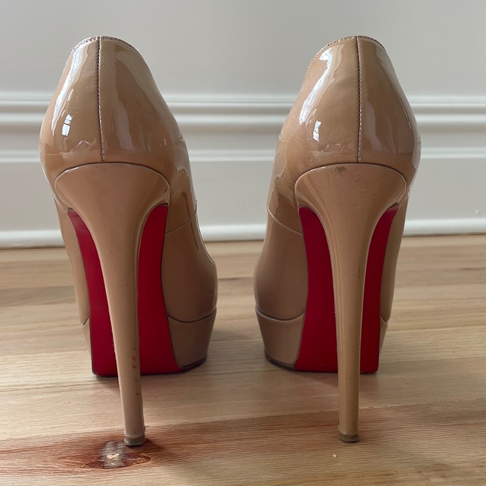 Nude Christian Louboutin patent heels